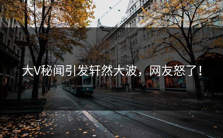 大V秘闻引发轩然大波，网友怒了！